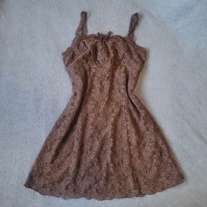 forever 21 brown flower designed dress